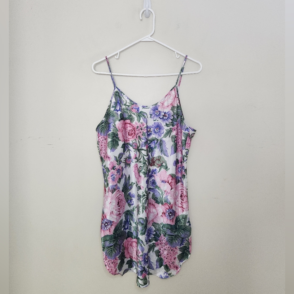Women's Vintage Inner Most Floral P rint Chemise Nightgown Sz Large